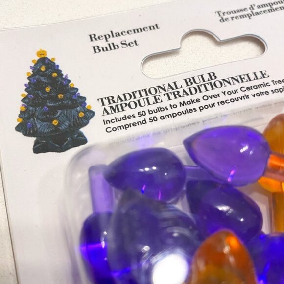 2 Packs Halloween Plastic Mini Light Bulbs Covers Trees Pumpkins - Picture 3 of 4